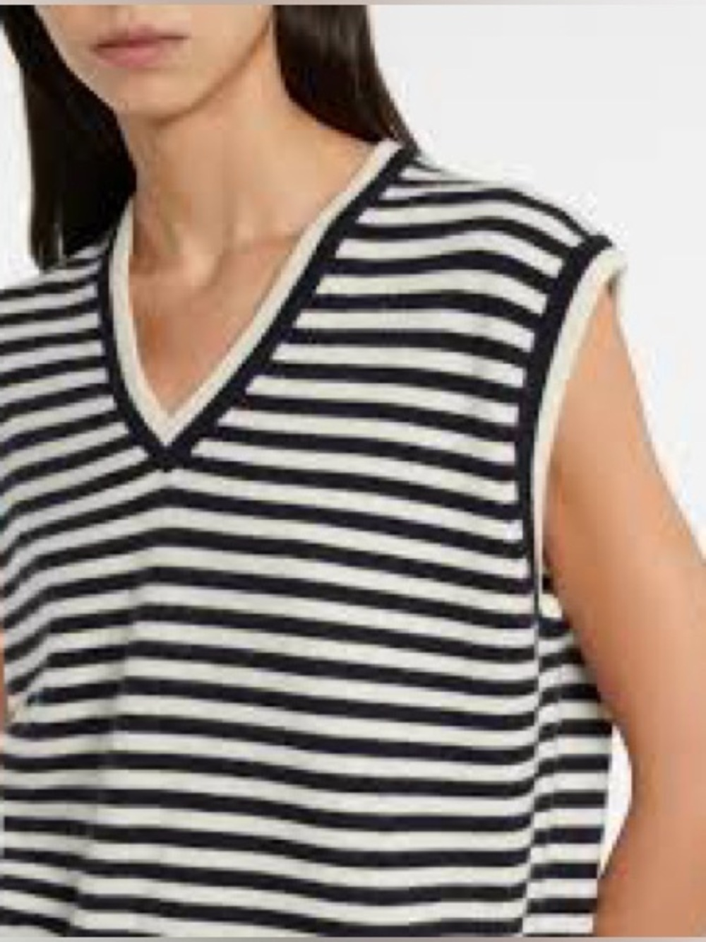 Extreme Cashmere OS Cashmere Striped V Neck Sweater Vest